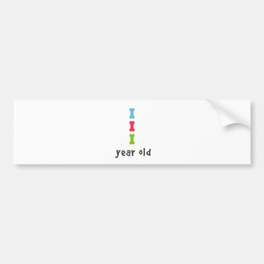 Ik ben één jaar oud bumpersticker (Voorkant)