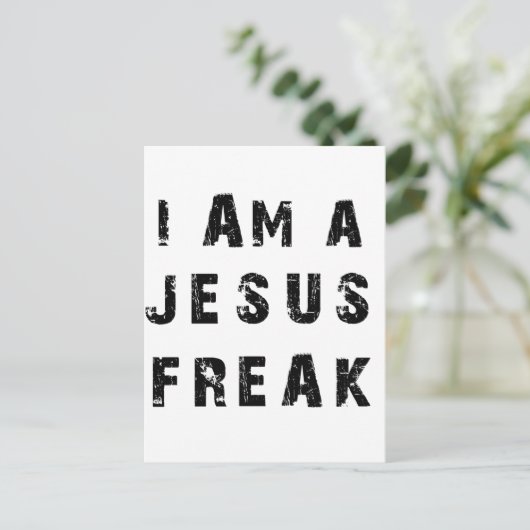 Ik ben een Jezus Freak. Briefkaart (Staand voorkant)