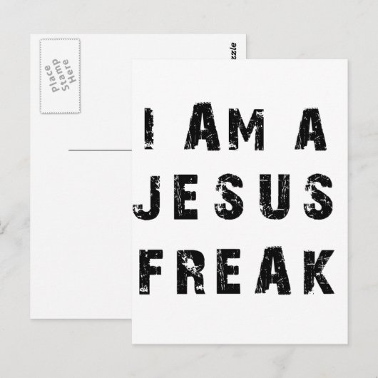 Ik ben een Jezus Freak. Briefkaart (Voorkant / Achterkant)