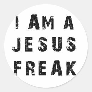 Ik ben een Jezus Freak. Ronde Sticker