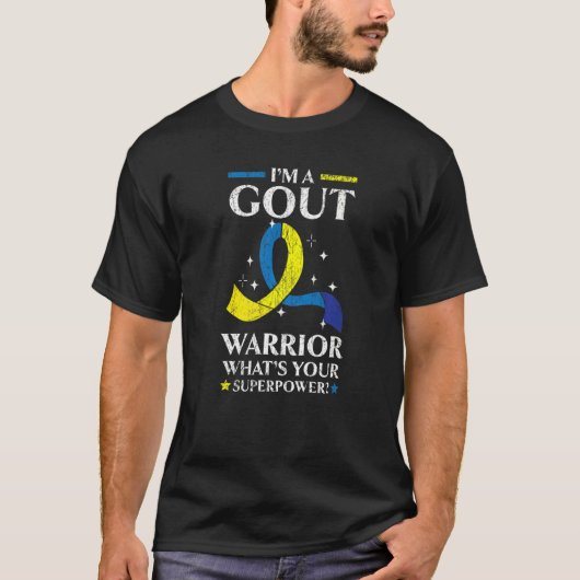 Ik ben een jicht-warrior Podagra Gout Awareness Di T-shirt (Voorkant)