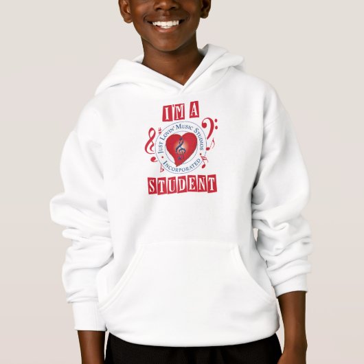 Ik ben een JLMS studenten Kinderen Hoodie White (Voorkant)