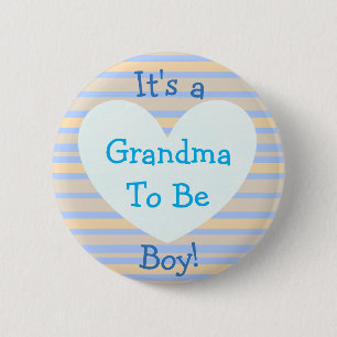 Ik ben een jongen, "Oma om te zijn" Baby shower Bu Ronde Button 5,7 Cm