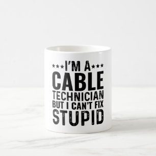 Ik ben een kabeltechnicus, maar ik kan niets aan d koffiemok