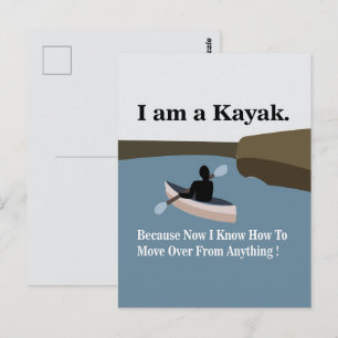 Ik ben een kajak aan het kajakken briefkaart