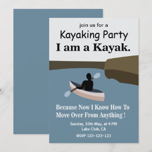 Ik ben een kajak kajaktocht feestje kaart