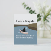 Ik ben een kajak kanoën kajakken briefkaart (Staand voorkant)