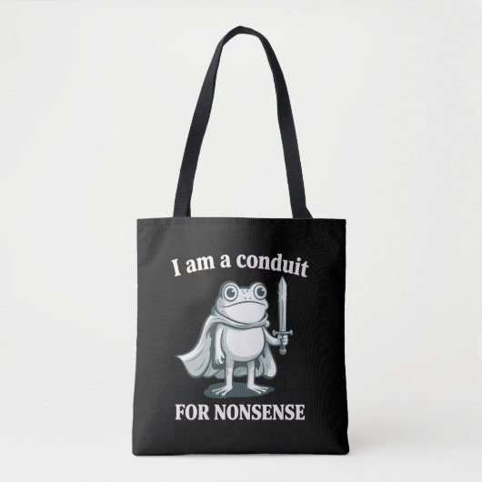 Ik ben een kanaal voor onzin Funny Frog Sarcasme Tote Bag (Voorkant)