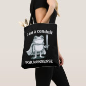 Ik ben een kanaal voor onzin Funny Frog Sarcasme Tote Bag (Dichtbij)