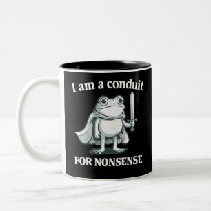 Ik ben een kanaal voor onzin Funny Frog Sarcasme  Tweekleurige Koffiemok