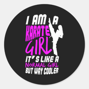 Ik Ben Een Karate Meisje Quote Voor Meisjes Comfor Ronde Sticker