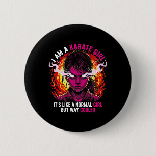 Ik ben een karate meisjes citaat voor meisjes ronde button 5,7 cm