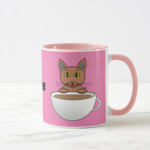 Ik ben een Kat en Koffee Kinda Gal. Cartoon Kat Mo Mok