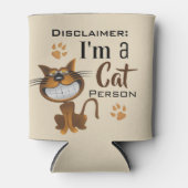 "Ik ben een Kat Person" Disclaimer met personalisa Blikjeskoeler (Voorkant)