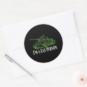 ik ben een kat persoon Panzer tijger tank model en Ronde Sticker (Envelop)
