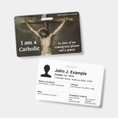 Ik ben een katholieke Kaart ID badge (Voor- en achterkant)