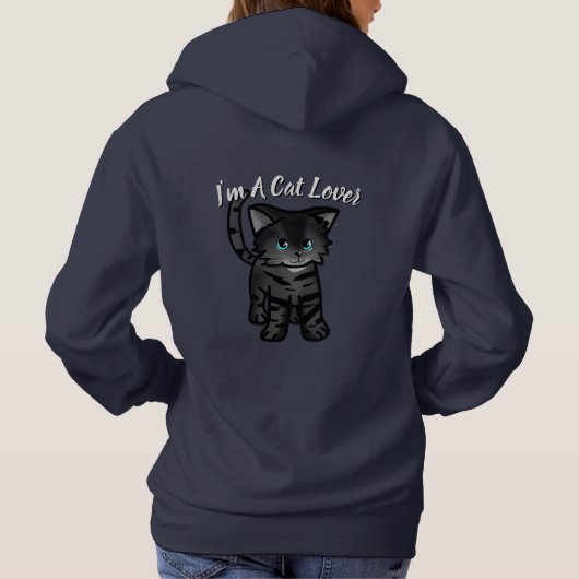 "Ik ben een kattenliefhebber" Hoodie (Achterkant)