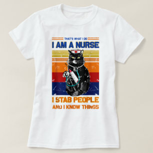 Ik ben een kattenverpleegster Ik steek mensen die T-shirt