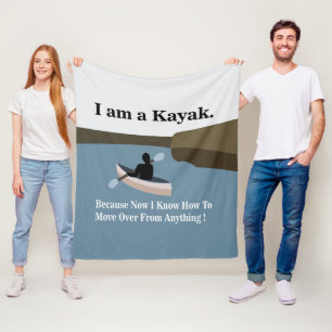 Ik ben een kayak kanoën kayaking fleece deken