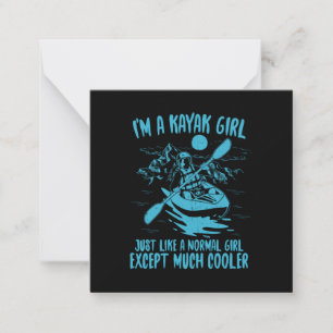 Ik Ben Een Kayak Meisje Notitiekaartje