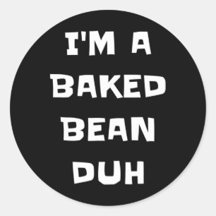 Ik ben een Ked Bean Duh Fun Lazy Easy Halloween ko Ronde Sticker