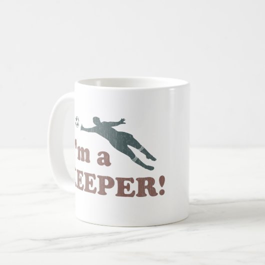 Ik ben een keeper Soccer Goalie Koffiemok (Voorkant links)