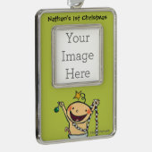 Ik ben een kerstboom! verzilverd omlijst ornament (Rechts)