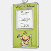 Ik ben een kerstboom! verzilverd omlijst ornament (Links)