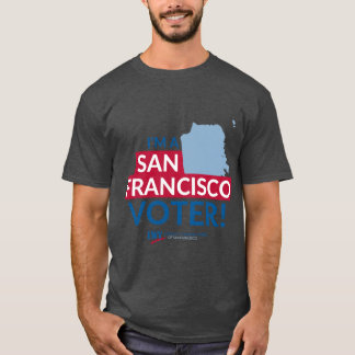 Ik ben een kiezer in San Francisco rode en blauwe T-shirt