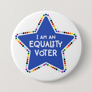 Ik ben een kiezer voor gelijkheid! LGBTQ+ Regenboo Ronde Button 7,6 Cm