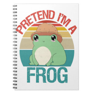 Ik ben een kikker Funny Kawaii Sunset Vintage Notitieboek