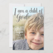 Ik ben een kind van God Aangepaste Doop Uitnodigin Kaart (Voorkant)