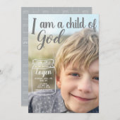 Ik ben een kind van God Aangepaste Doop Uitnodigin Kaart (Voorkant / Achterkant)