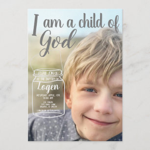Ik ben een kind van God Aangepaste Doop Uitnodigin Kaart