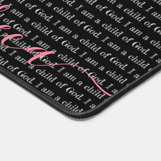 Ik ben een kind van God Black Gepersonaliseerd Bureaumat (Hoek)