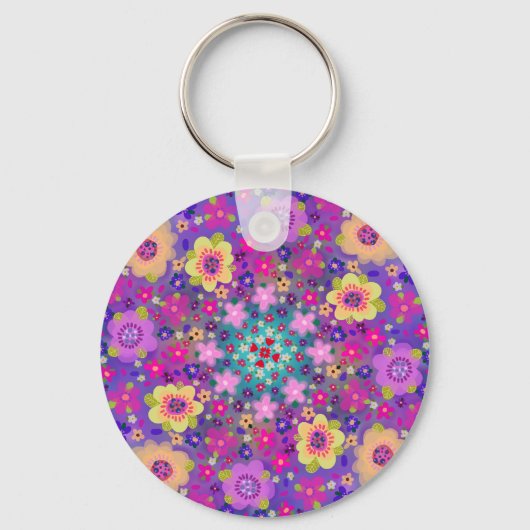 Ik ben een kind van God Boho Flowers  Sleutelhanger (Voorkant)