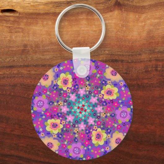 Ik ben een kind van God Boho Flowers  Sleutelhanger (Voorkant)