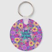 Ik ben een kind van God Boho Flowers  Sleutelhanger (Achterkant)