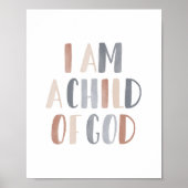 Ik ben een kind van God Boho Kinder Room Decor Poster (Voorkant)