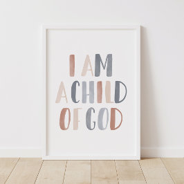 Ik ben een kind van God Boho kinderkamer decor Poster