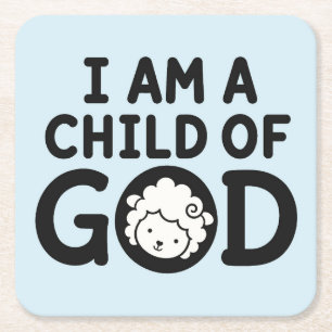IK BEN EEN KIND VAN GOD Christelijk Baby Shower Kartonnen Onderzetters