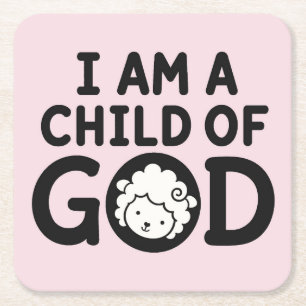 IK BEN EEN KIND VAN GOD Christelijk Baby Shower Kartonnen Onderzetters