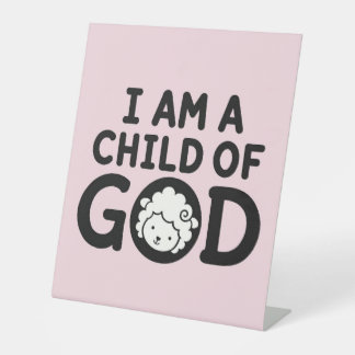 IK BEN EEN KIND VAN GOD | Christelijk Baby Shower Reclamebord Met Voetstuk