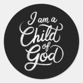 Ik ben een kind van God Christelijk Jezus Ronde Sticker (Voorkant)