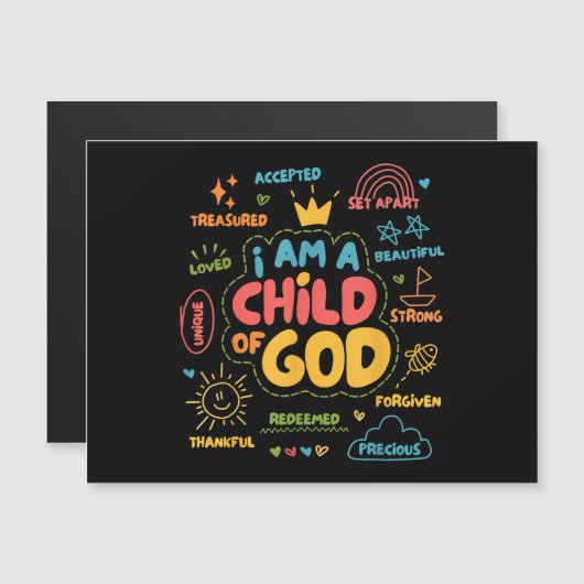 Ik ben een kind van God Christelijk Retro Jesus Fa (Voorkant / Achterkant)