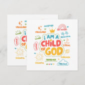 Ik ben een kind van God Christelijk Retro Jesus Fa (Voorkant / Achterkant)