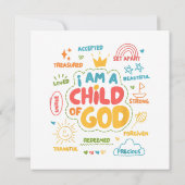 Ik ben een kind van God Christelijk Retro Jesus Fa (Achterkant)