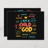 Ik ben een kind van God Christelijk Retro Jesus Fa Feestdagenkaart (Voorkant / Achterkant)