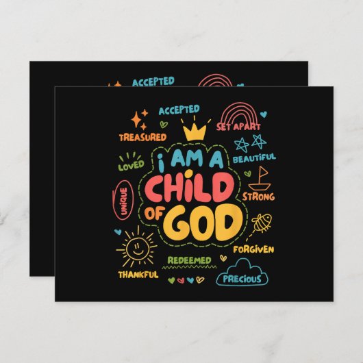 Ik ben een kind van God Christelijk Retro Jesus Fa Feestdagenkaart (Voorkant / Achterkant)
