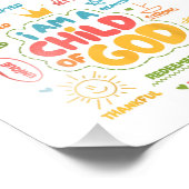 Ik ben een kind van God Christelijk Retro Jesus Fa Foto Afdruk (Hoek)